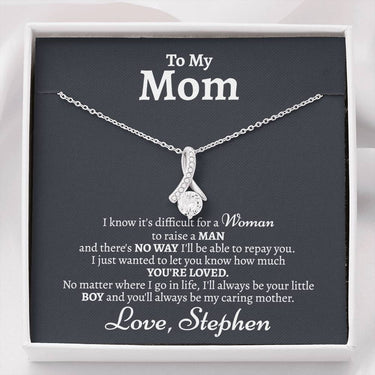 Personalized Mom (Love Son) Alluring Beauty Necklace - Love You This Much